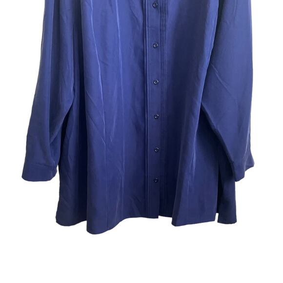 Catherines Women Tunic Top 32 Royal Blue Button Up Career Workwear Classic NEW - Picture 9 of 9